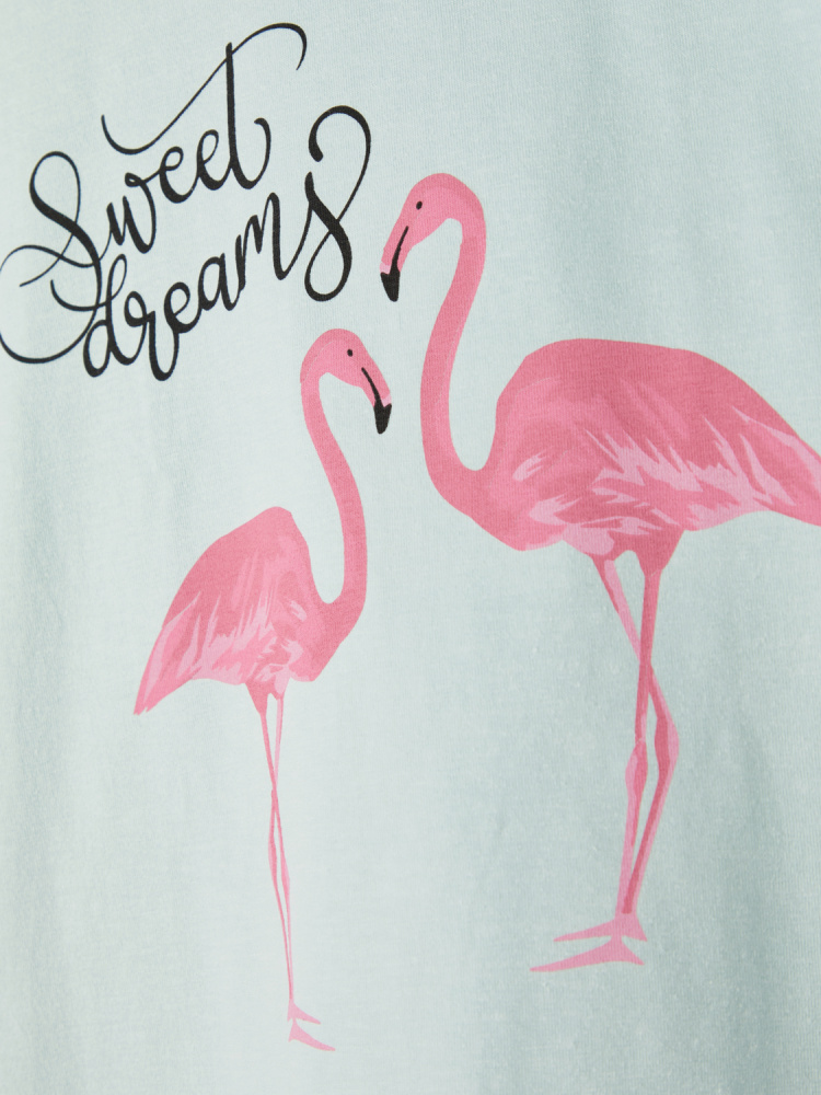 Name it, Nkfnightset t-skjorte/shorts mintgrønn pysj m/flamingo - Knerten  og Karoline Barneklær - Salg barneklær | Salg | Name it barnetøy